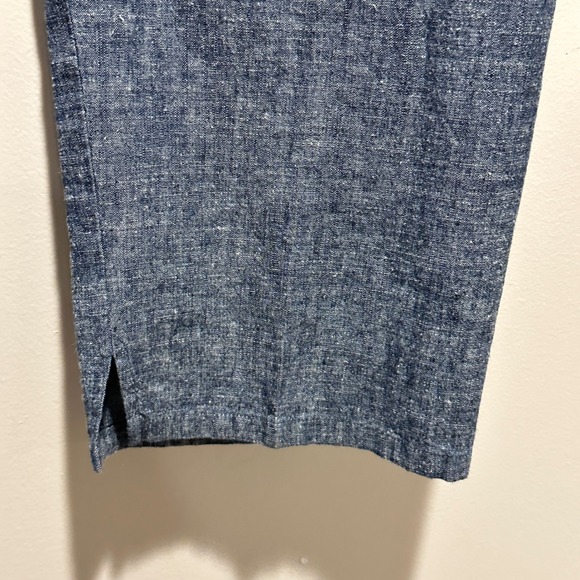 Eileen Fisher Hemp Organic Cotton Pants Womens M Blue Tapered Slit Hem Casual - Picture 4 of 7